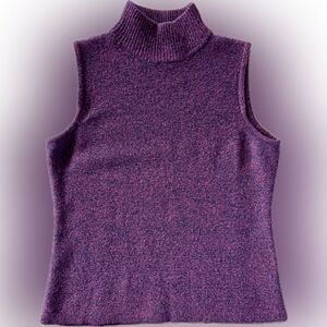 Double D Ranch Burgundy Sweater Vest 100% Lambs Wool Size S